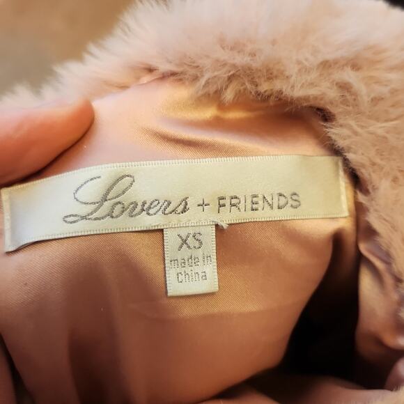 LOVERS + FRIENDS Revolve Teagan Faux Fur Cropped Pink Sweater, Size XS - Picture 13 of 14